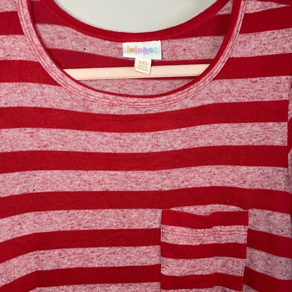 Red Striped Lularoe Carly Dress - Picture 2 of 6